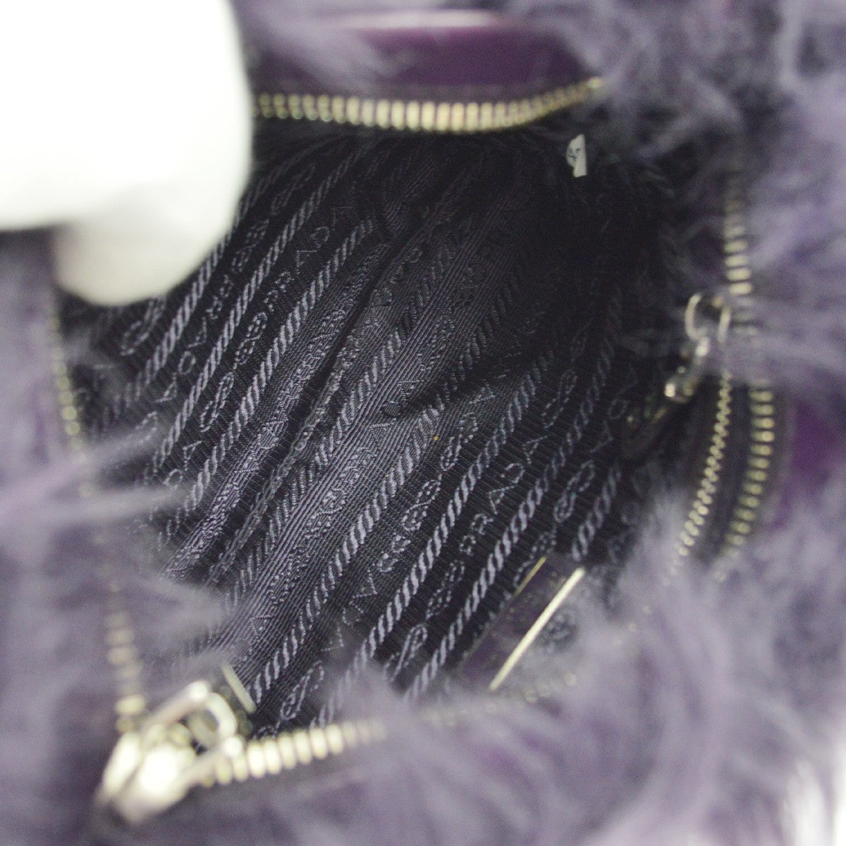 Prada Clutch Faux Fur Purple Fur Clutche & Pouche Bag (Pre-Owned)