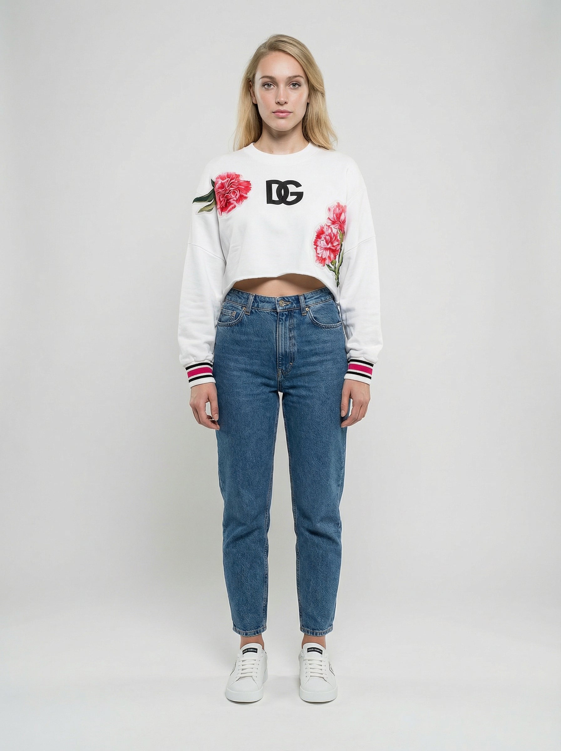 Dolce & Gabbana White Cotton Women's Sweatshirt