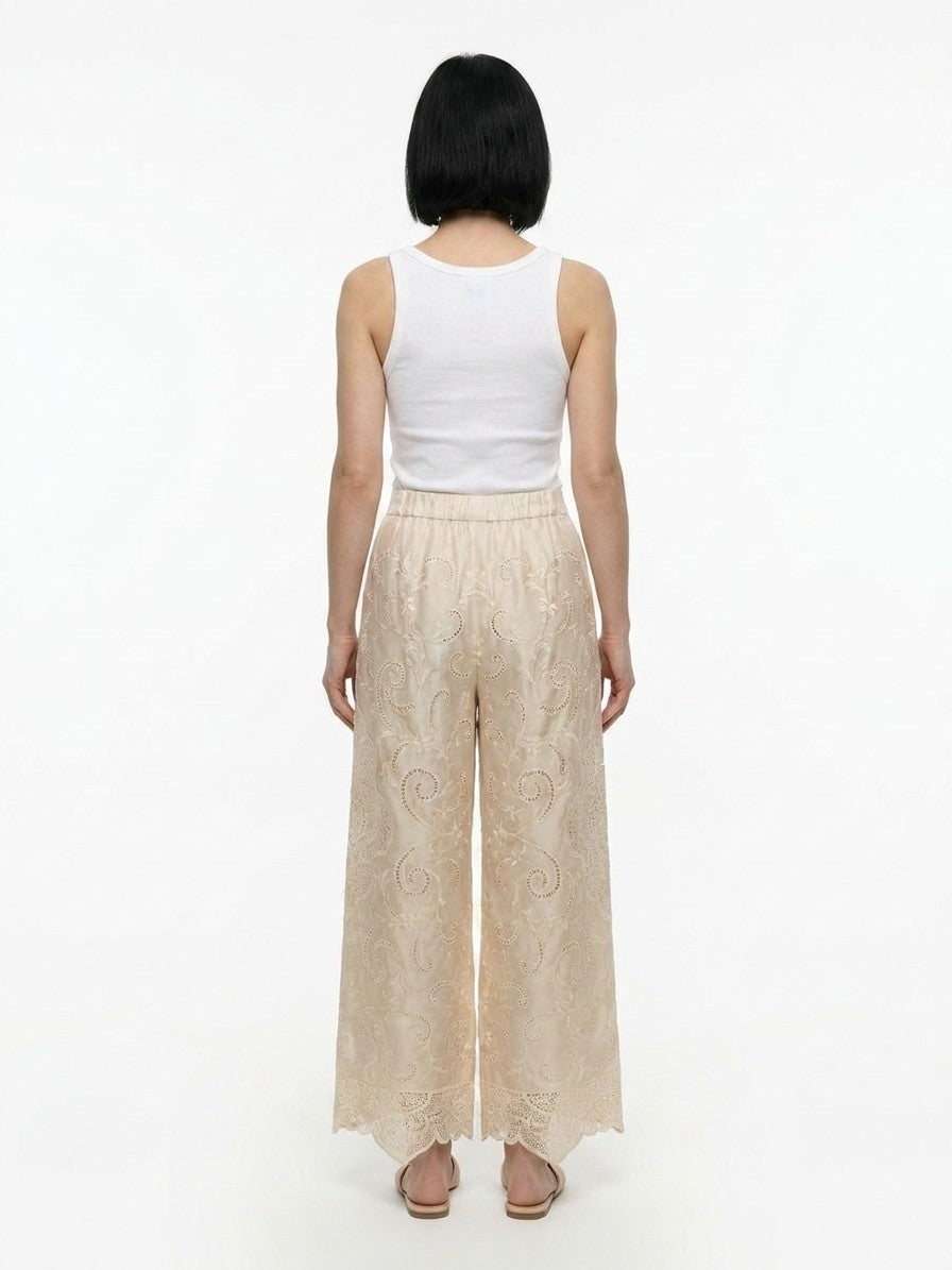 Dolce & Gabbana White Cotton Casual Women's Pants
