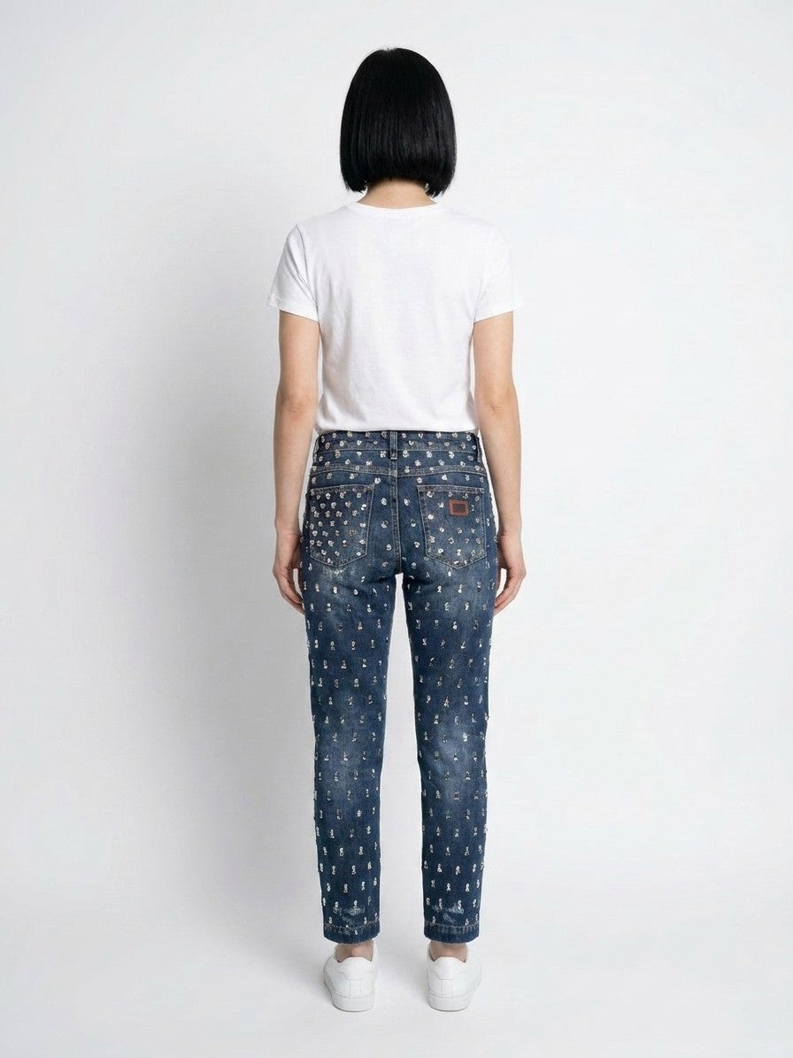 Dolce & Gabbana Multicolor Cotton Boyfriend Women's Jeans
