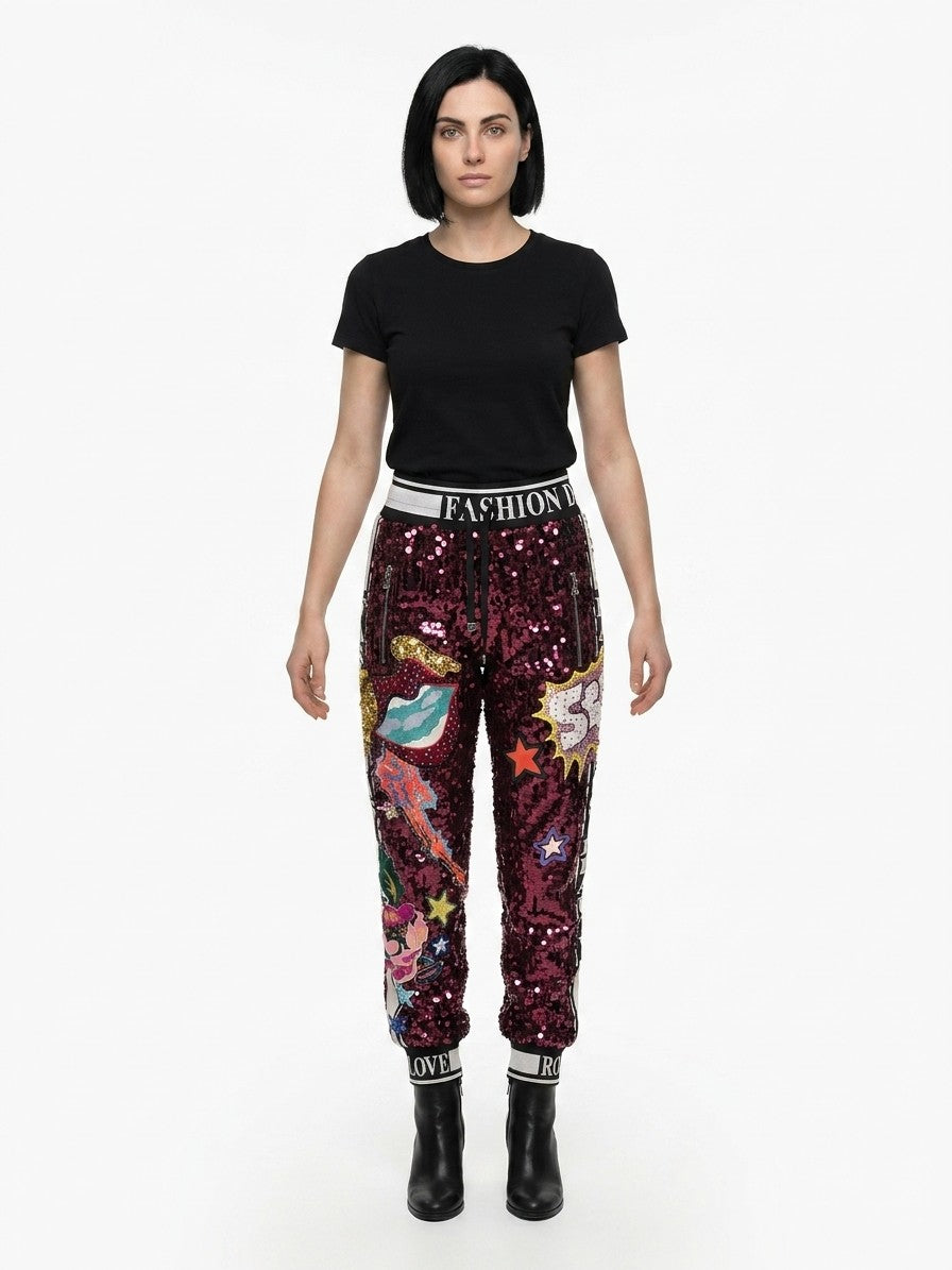 Dolce & Gabbana Pink Polyester Casual Women's Pants