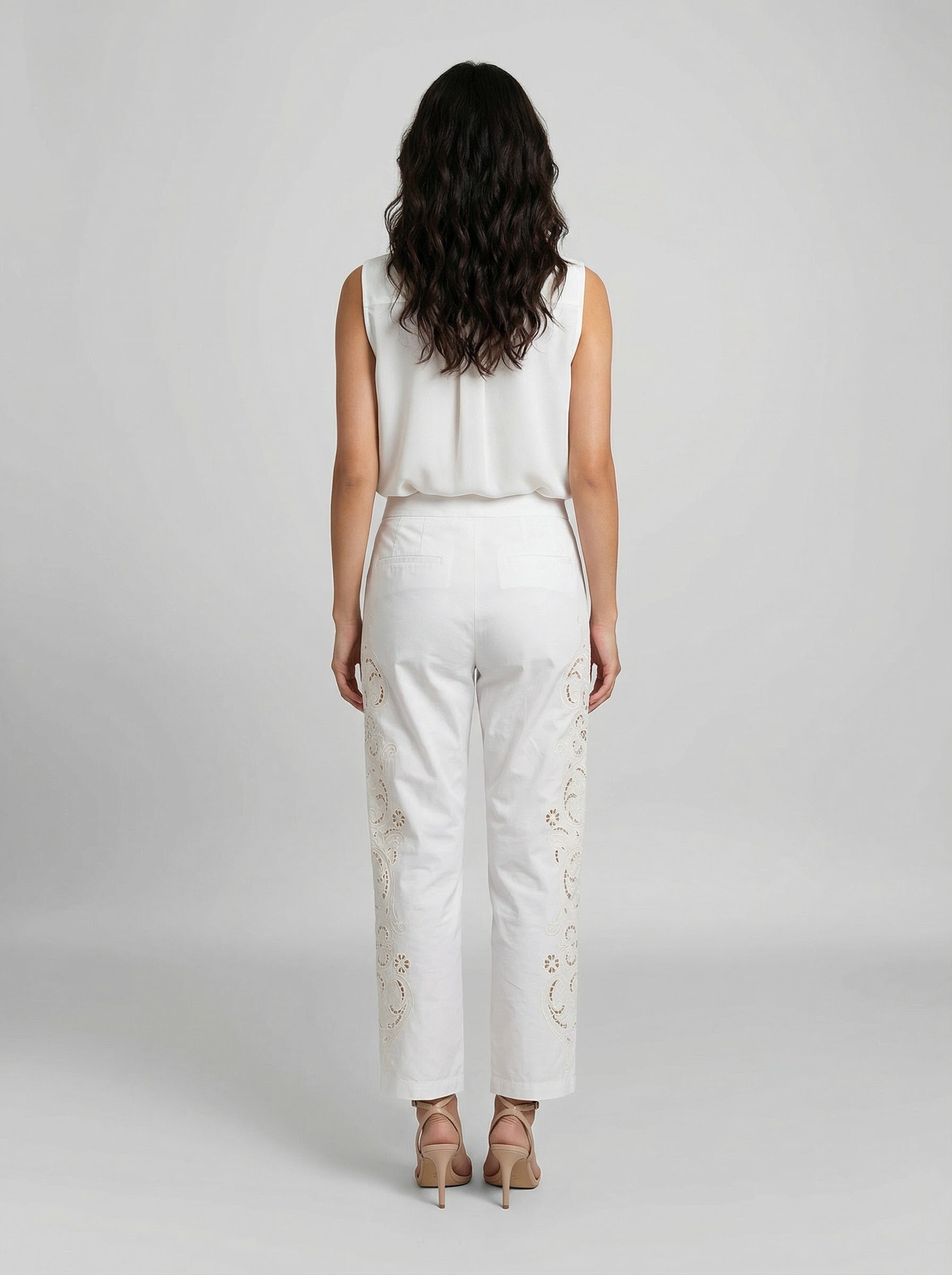 Dolce & Gabbana White Cotton Casual Women's Pants