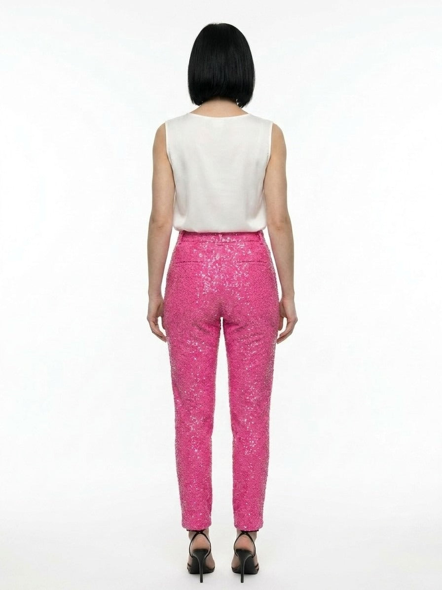 Dolce & Gabbana Pink Elastane Casual Women's Pants