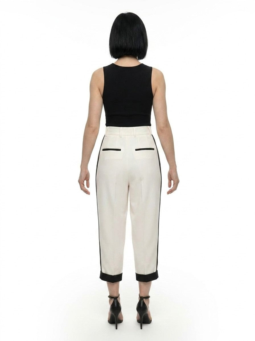 Dolce & Gabbana White Virgin Wool Casual Women's Pants