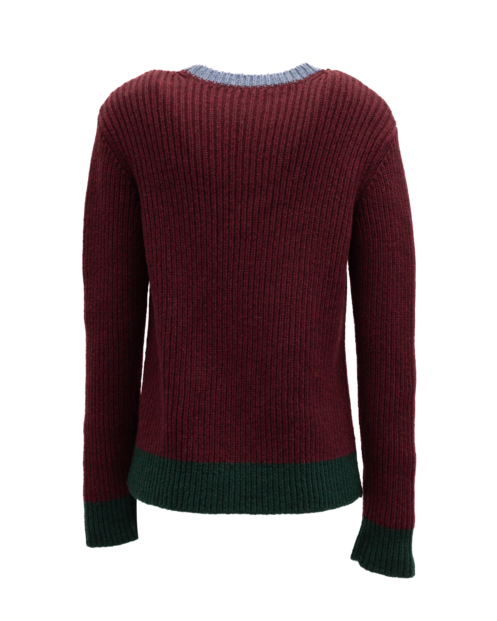 Valentino Garavani Burgundy Ribbed Knit Women's Sweater