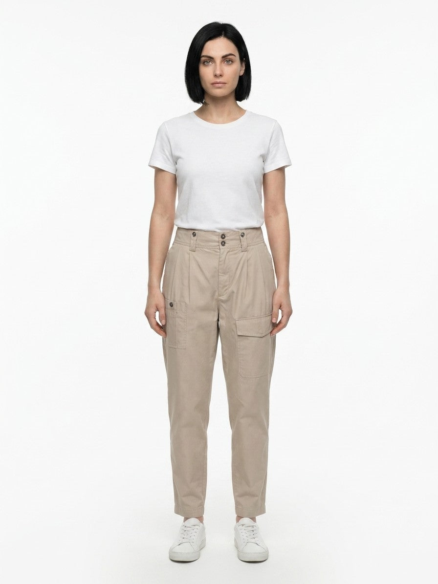 Dolce & Gabbana Beige Cotton Cargo Women's Pants