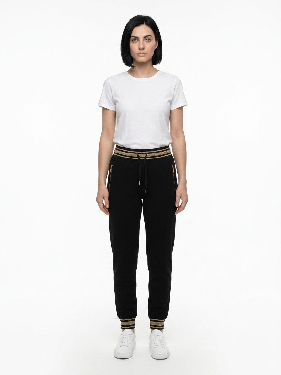 Dolce & Gabbana Black Cotton Casual Women's Pants