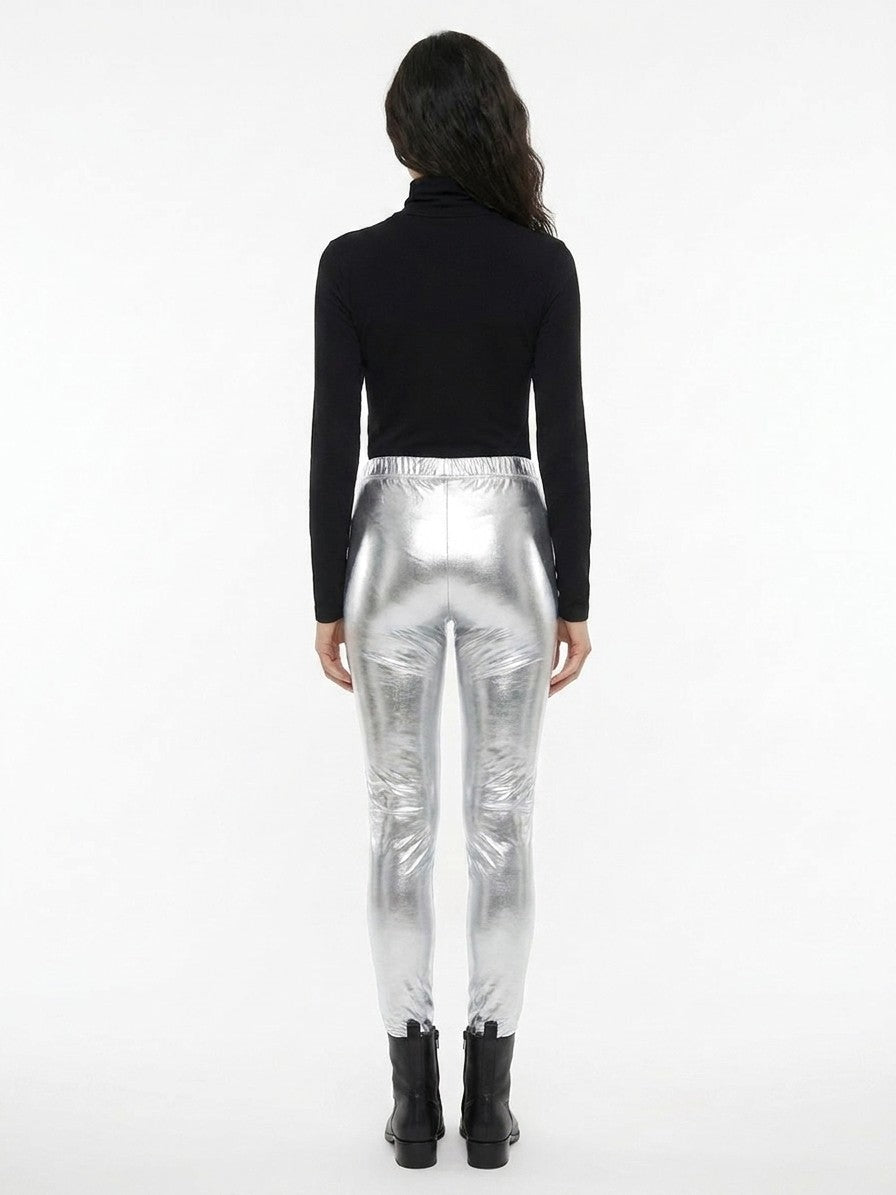 Dolce & Gabbana Silver Elastane Skinny Women's Pants