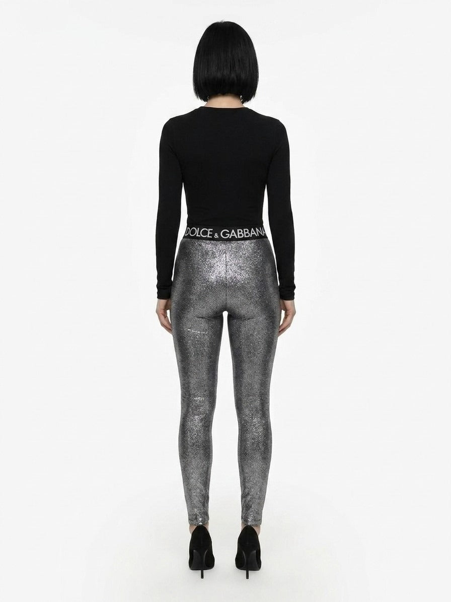 Dolce & Gabbana Gray Polyester Women's Leggings