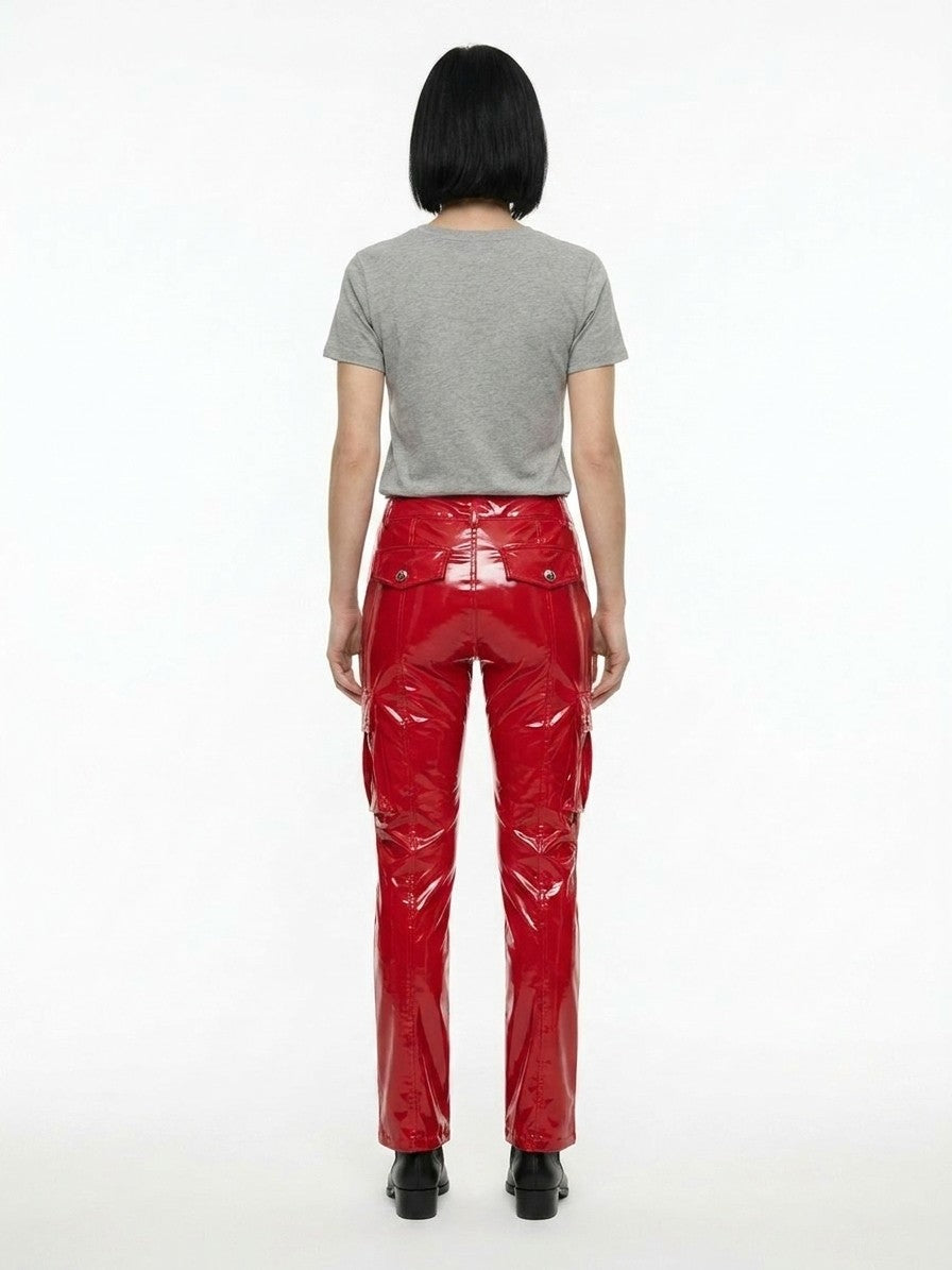 Dolce & Gabbana Red Elastane Casual Women's Pants