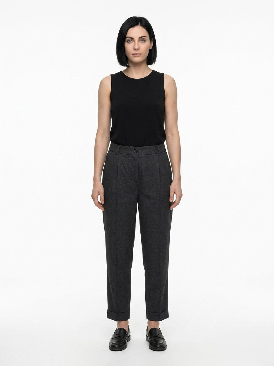 Dolce & Gabbana Gray Cotton Casual Women's Pants