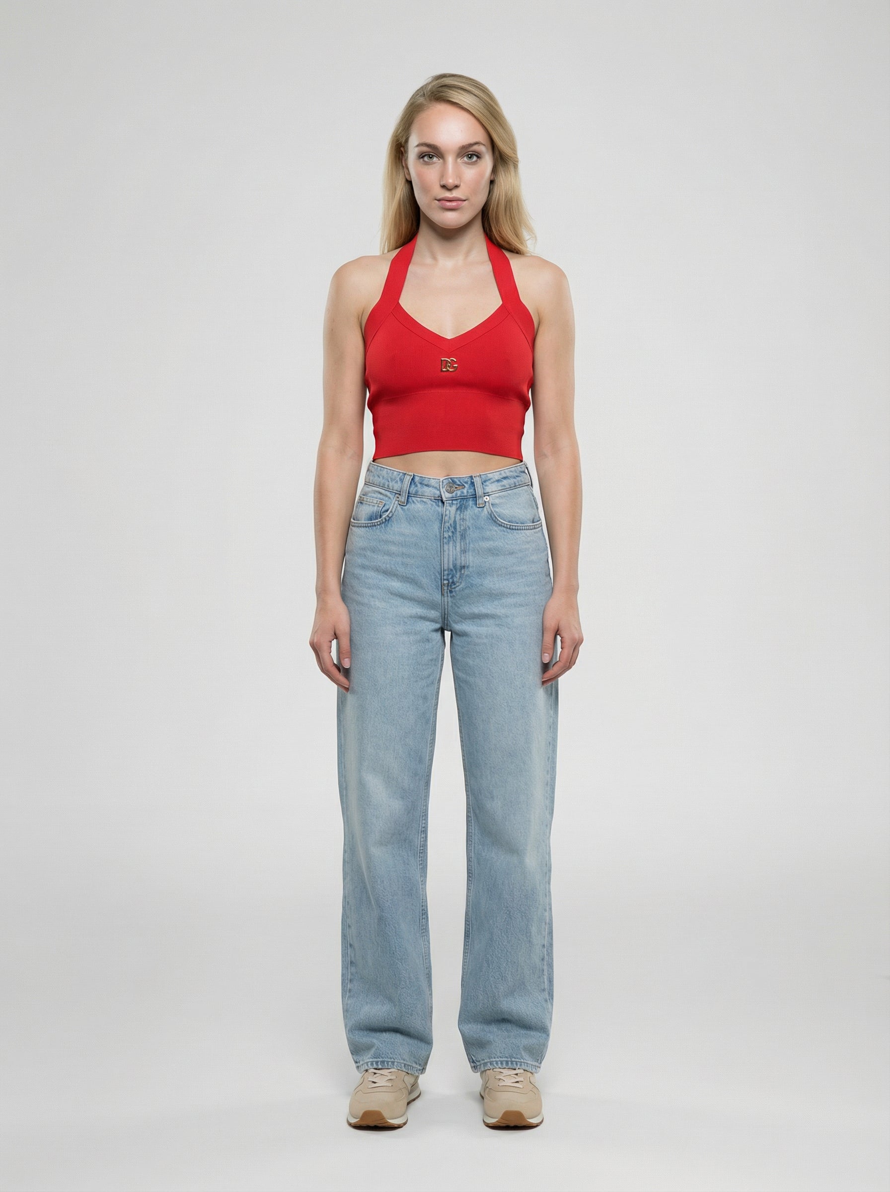 Dolce & Gabbana Red Cashmere Tank Women's Tops
