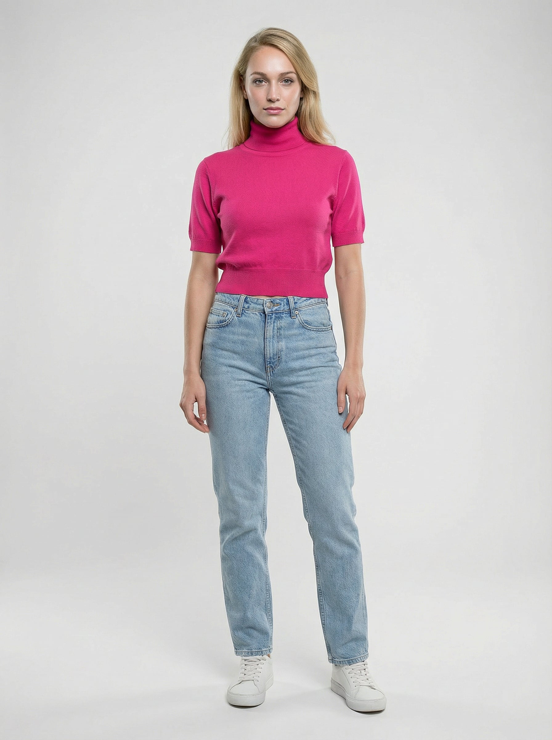 Dolce & Gabbana Pink Silk Women's Turtleneck