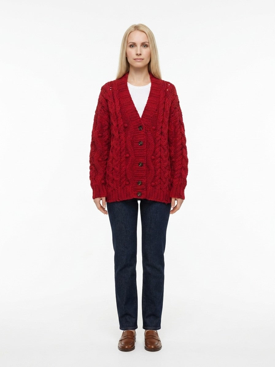 Dolce & Gabbana Bordeaux Virgin Wool Women's Cardigan
