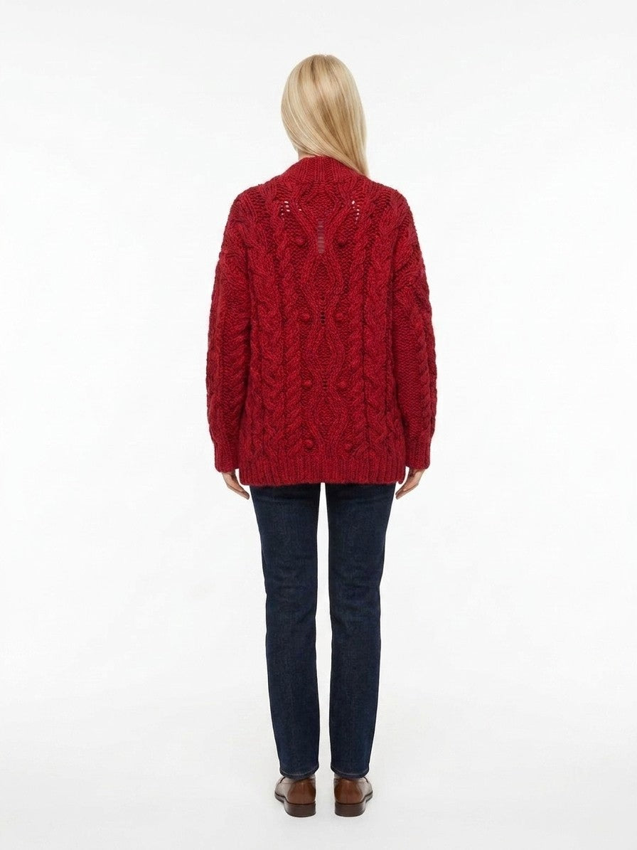 Dolce & Gabbana Bordeaux Virgin Wool Women's Cardigan