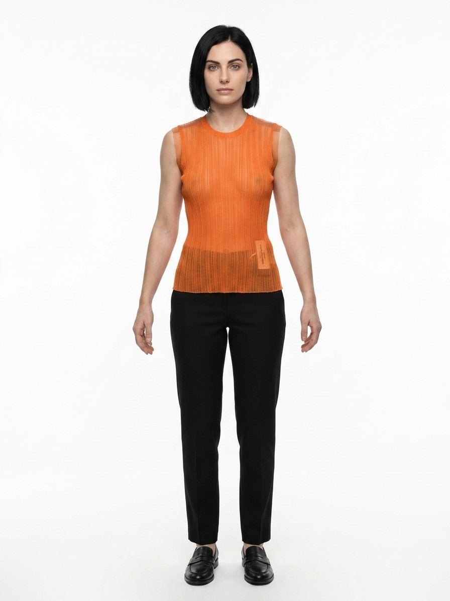 Dolce & Gabbana Orange Polyester Tank Women's Tops