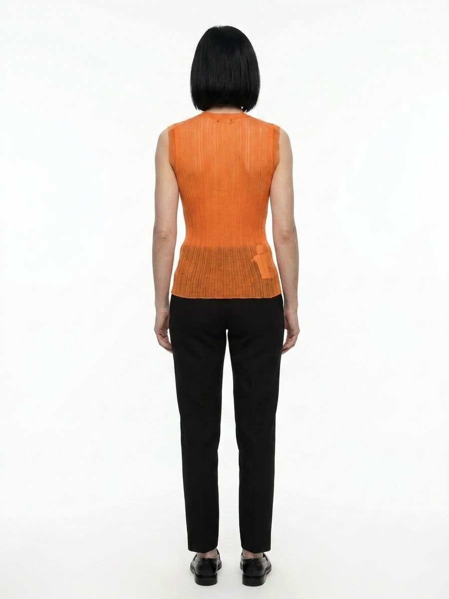Dolce & Gabbana Orange Polyester Tank Women's Tops
