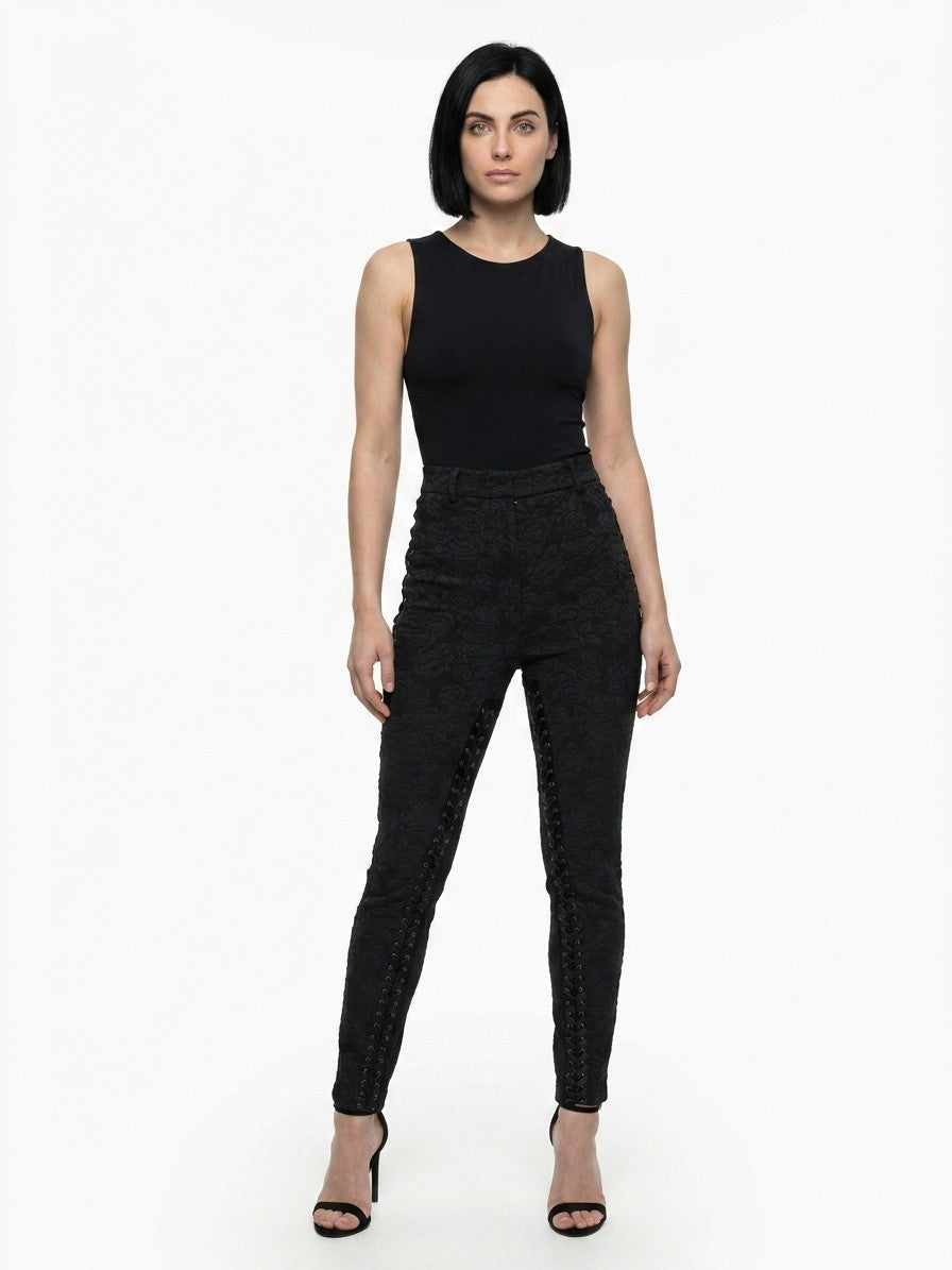 Dolce & Gabbana Black Cotton Skinny Women's Pants
