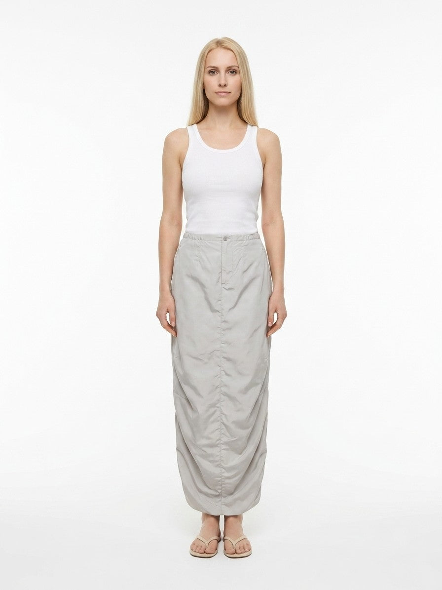 Dolce & Gabbana Gray Polyamide Long Women's Skirt