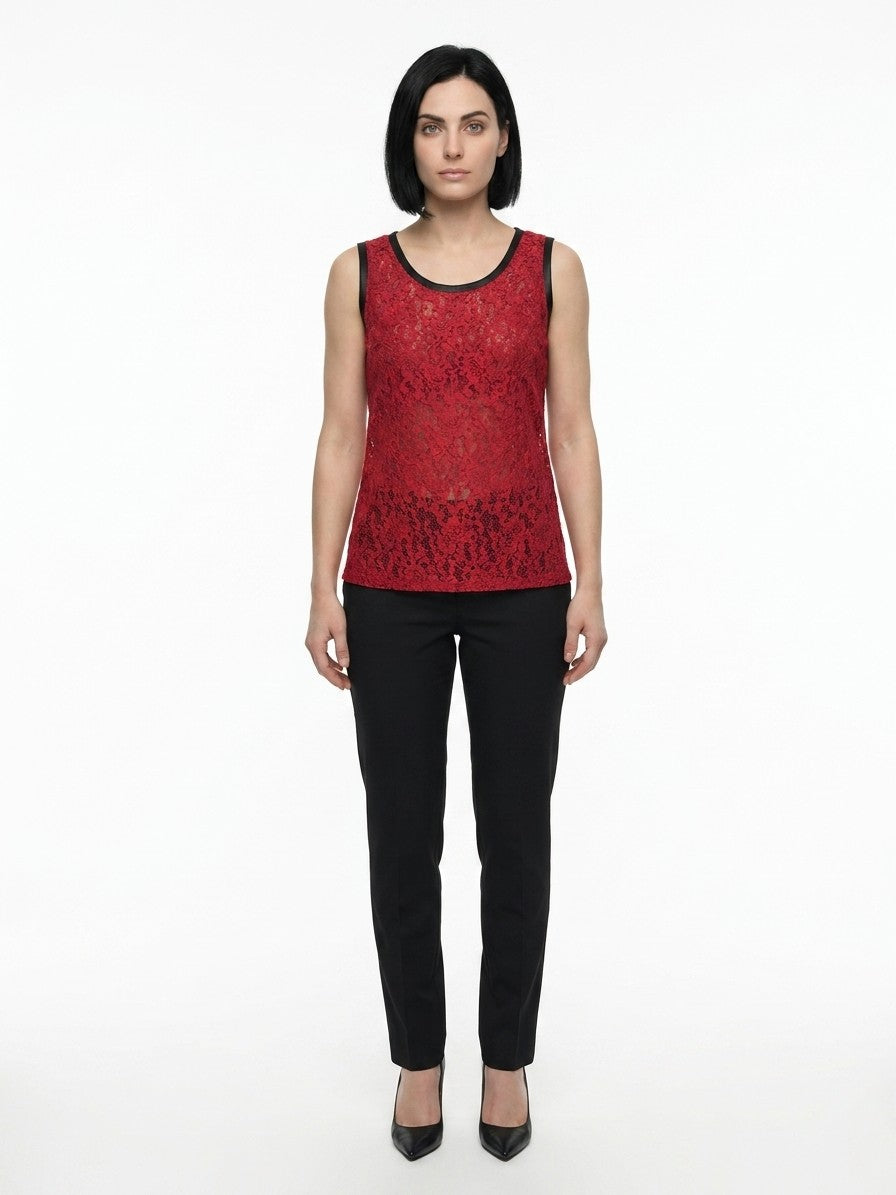 Dolce & Gabbana Bordeaux Acetate Sleeveles Women's T-Shirt