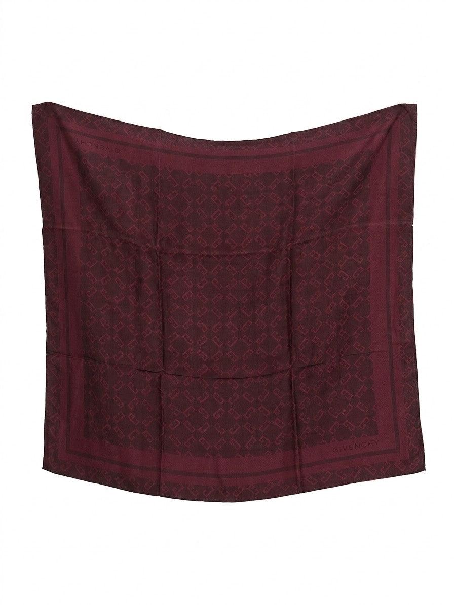Givenchy Burgundy Silk Pocket Men's Square