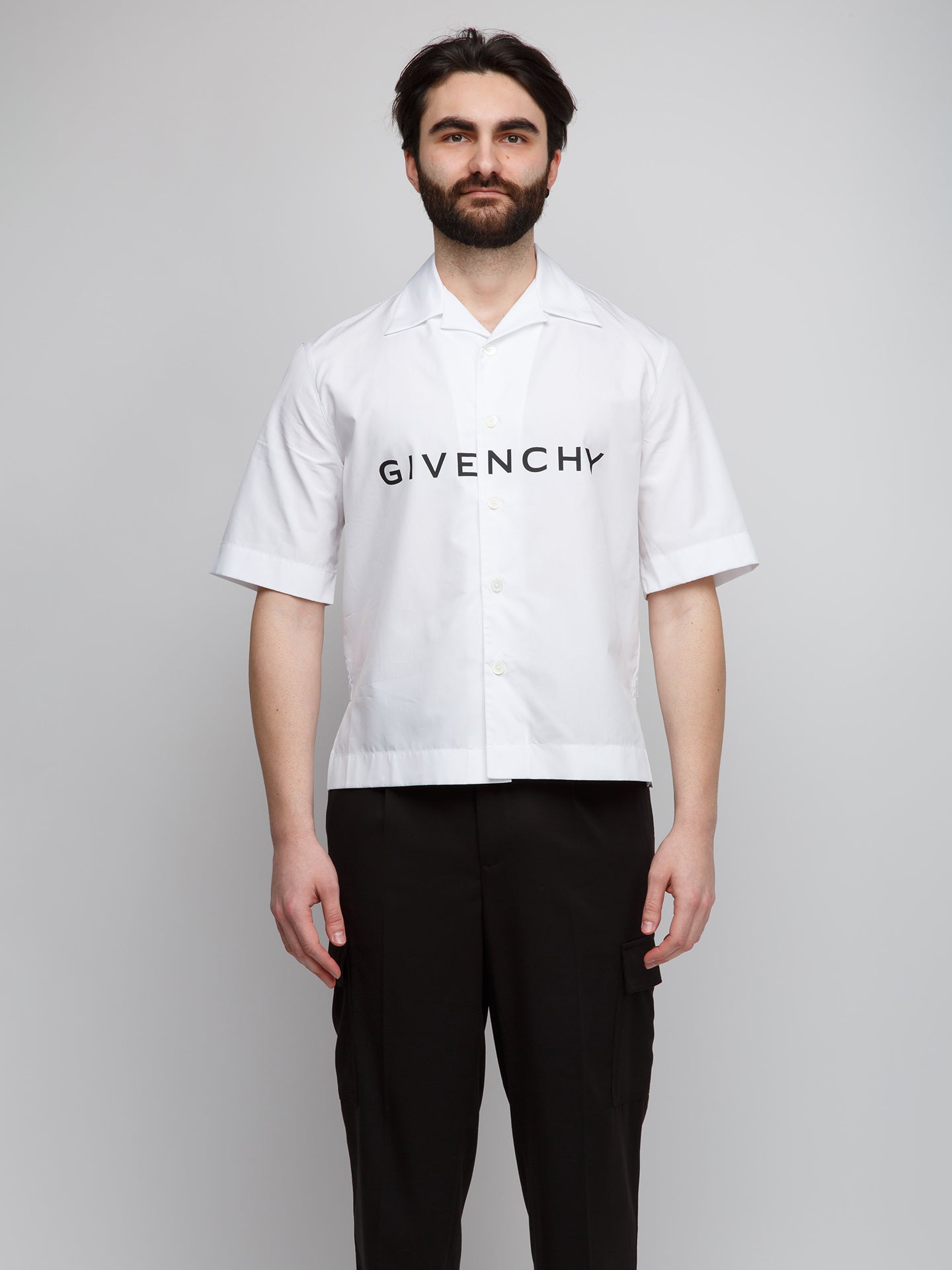 Givenchy Bicolor Cotton Shortsleeve Men's Shirt