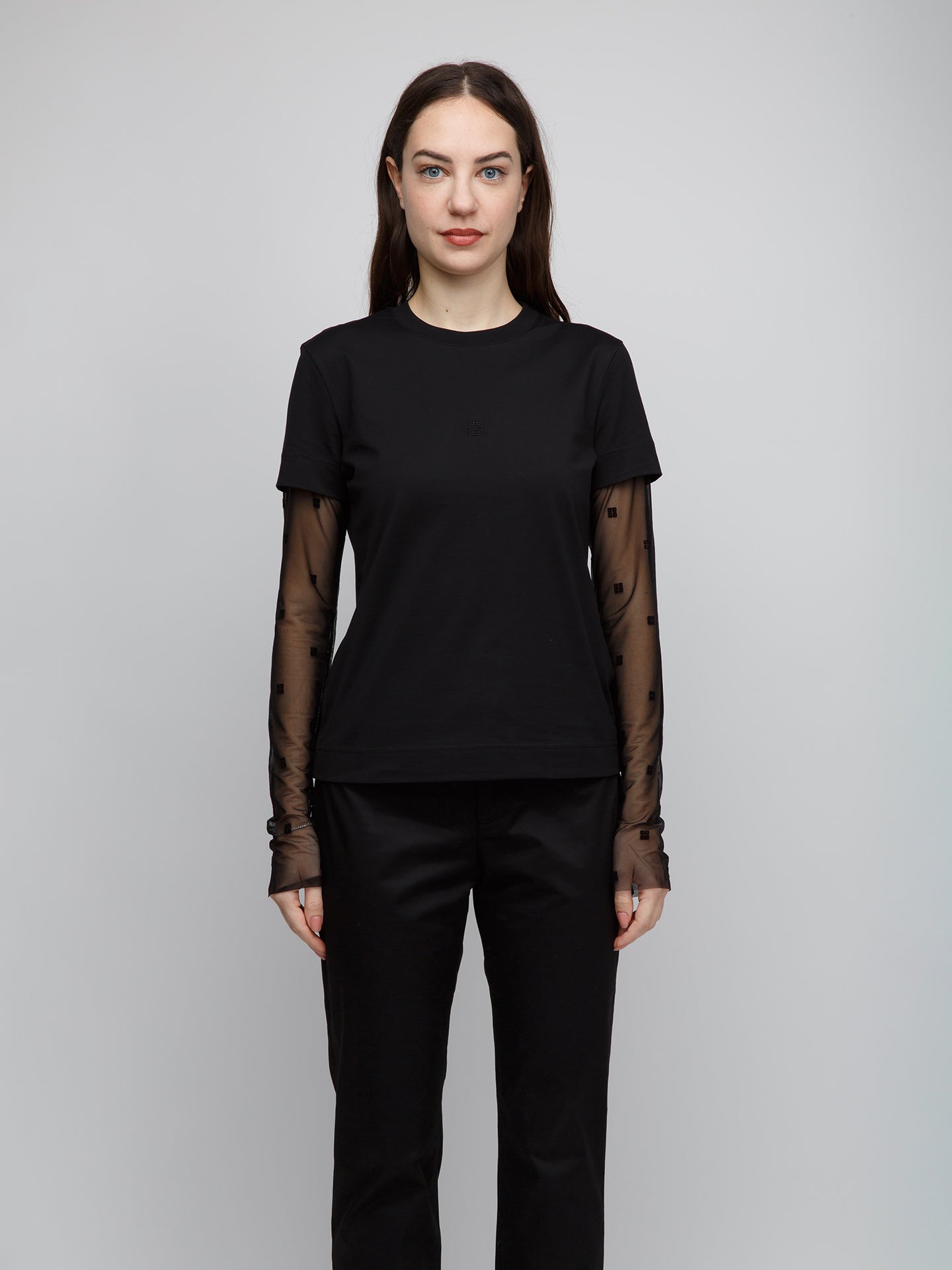 Givenchy Black Cotton Long Sleeve Women's T-Shirt