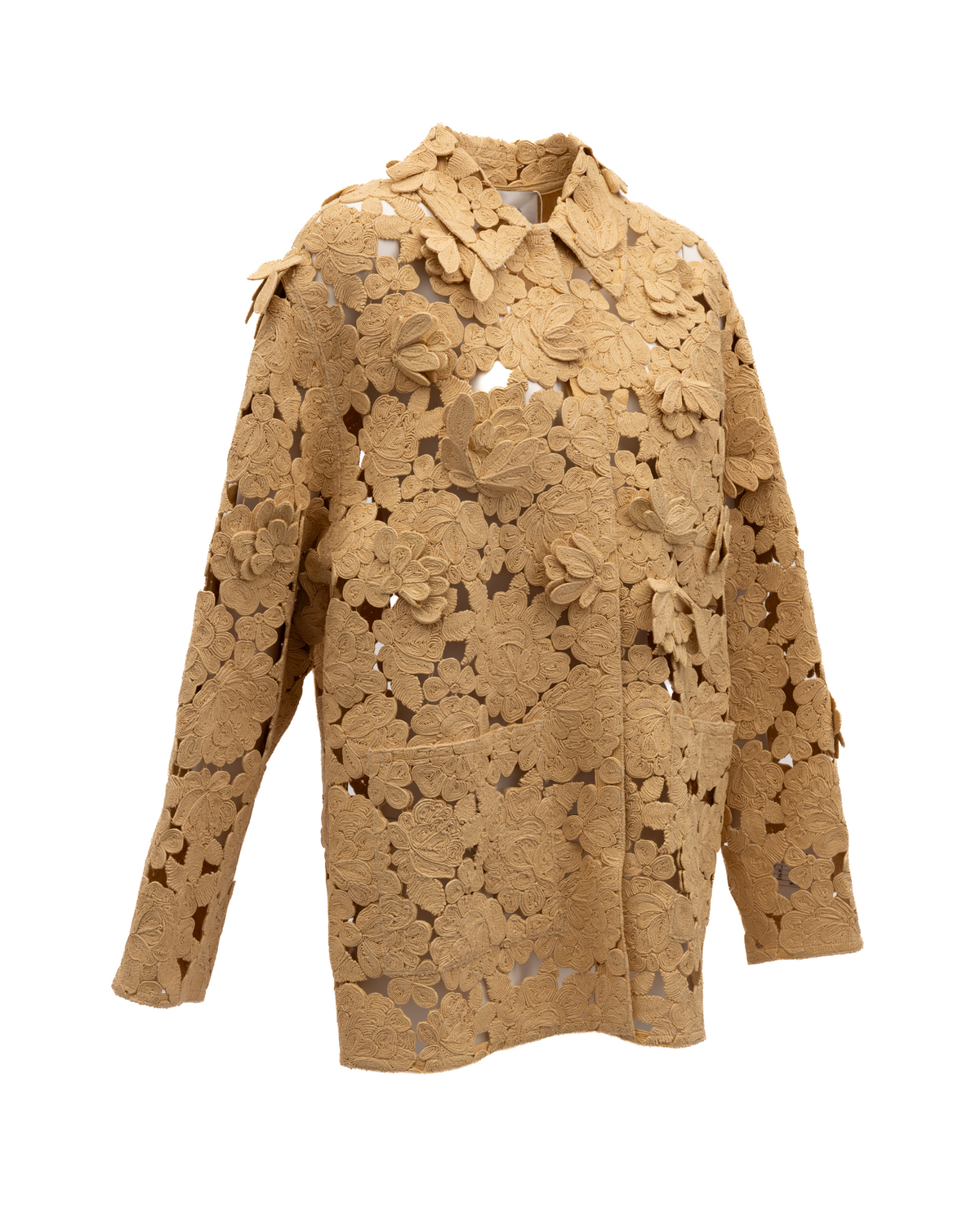 Valentino Garavani Beige Floral Lace Women's Jacket