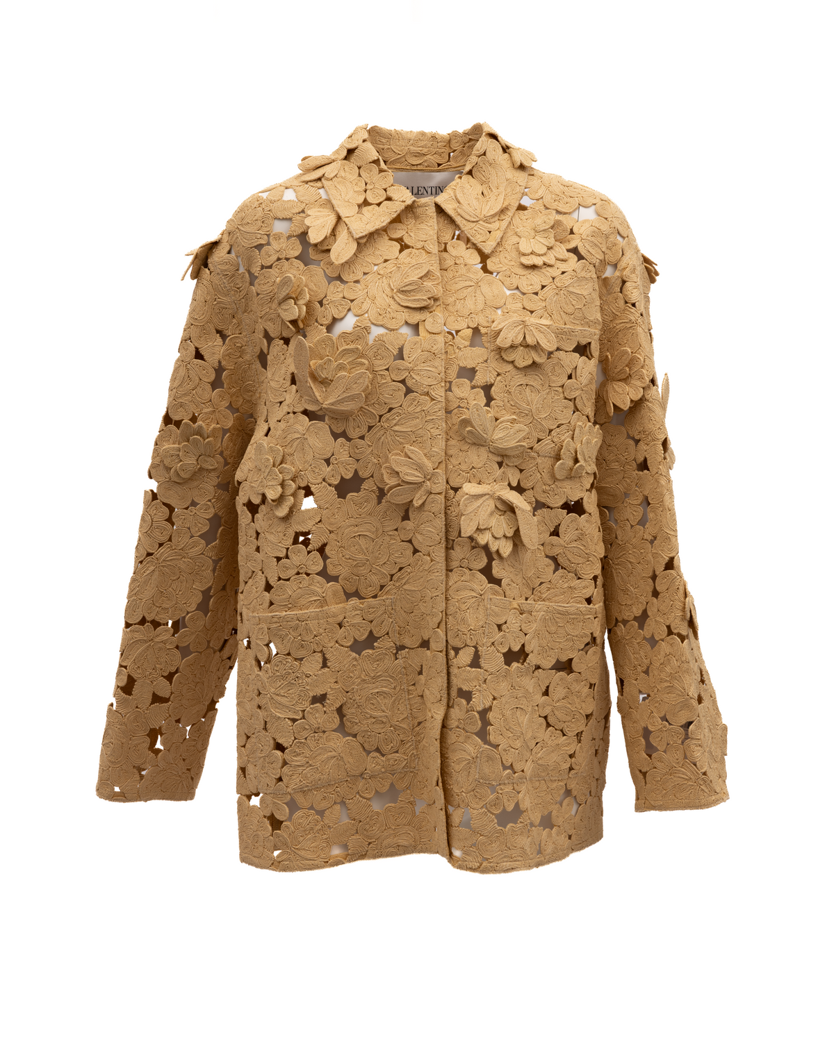 Valentino Garavani Beige Floral Lace Women's Jacket