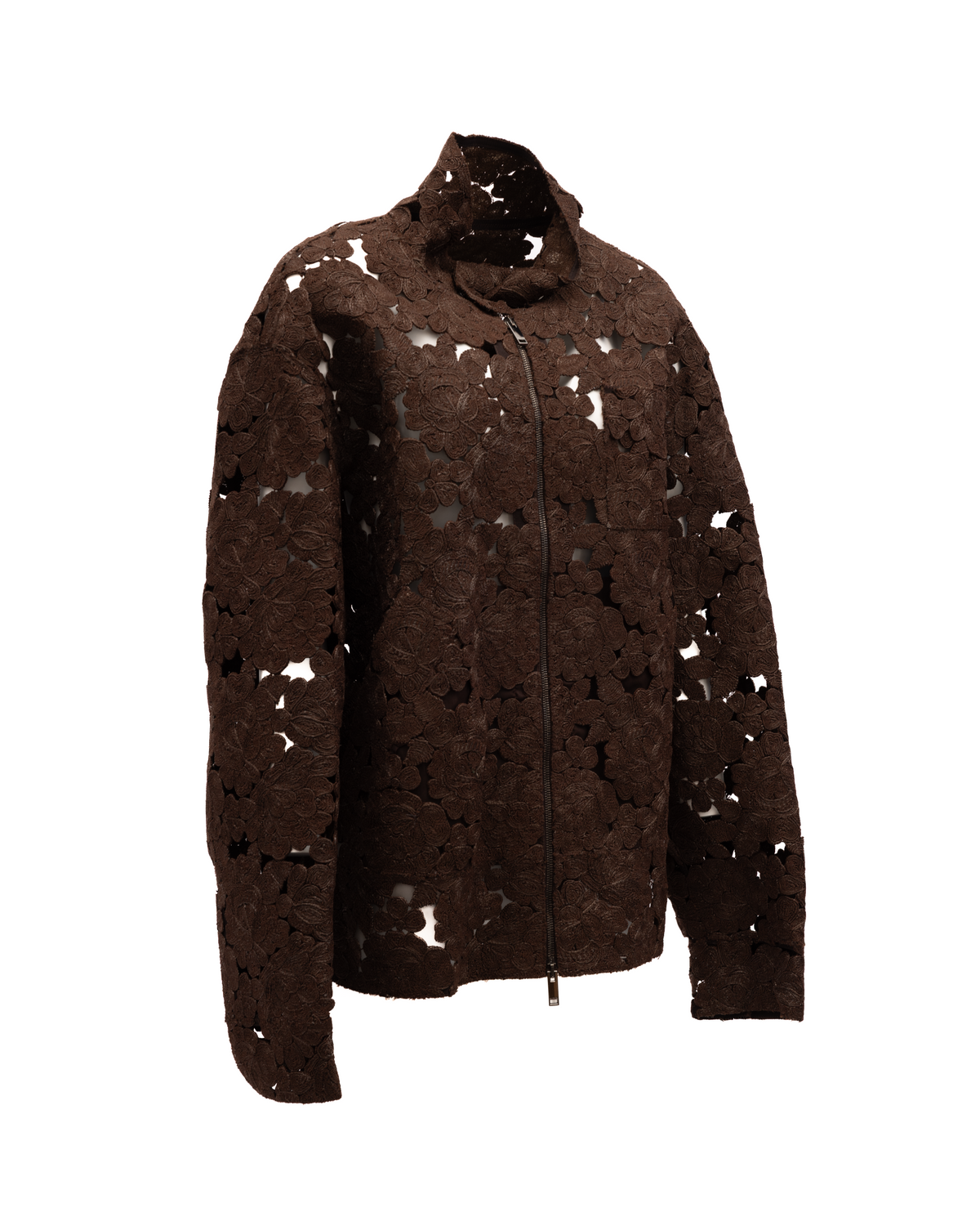 Valentino Garavani Brown Floral Lace Women's Jacket