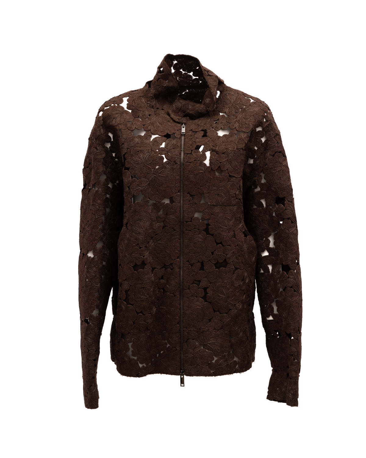 Valentino Garavani Brown Floral Lace Women's Jacket