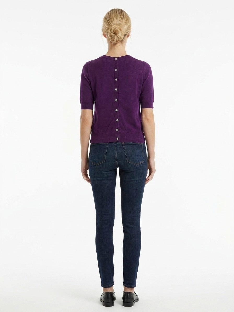Dolce & Gabbana Purple Cashmere Women's Sweater