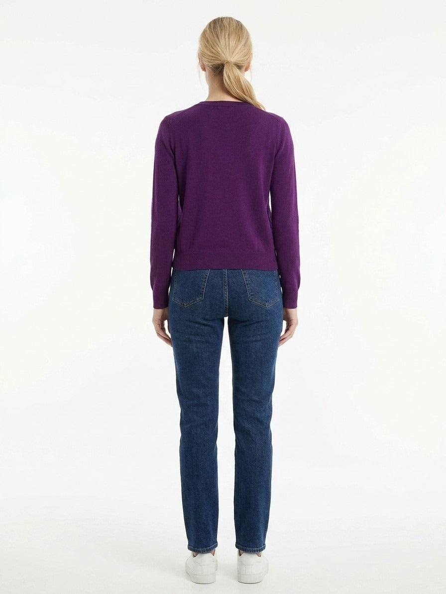 Dolce & Gabbana Purple Cashmere Women's Cardigan