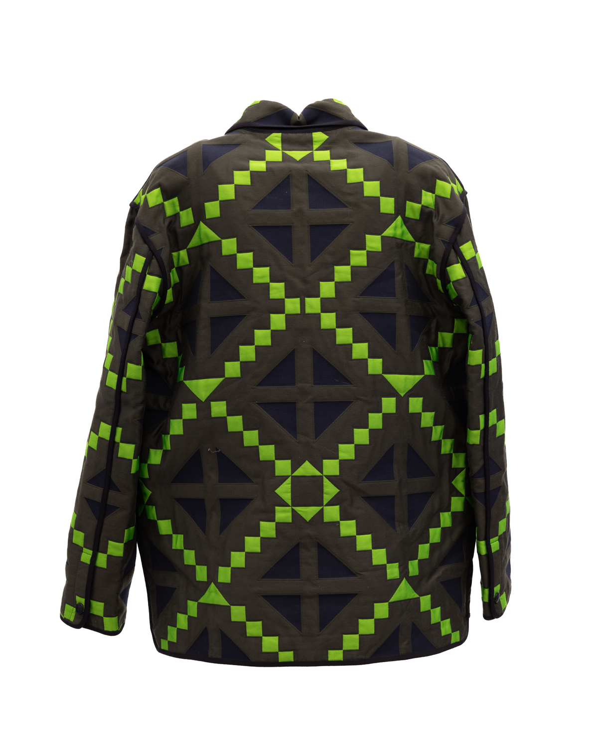 Valentino Garavani Green Geometric Button-Up Women's Jacket