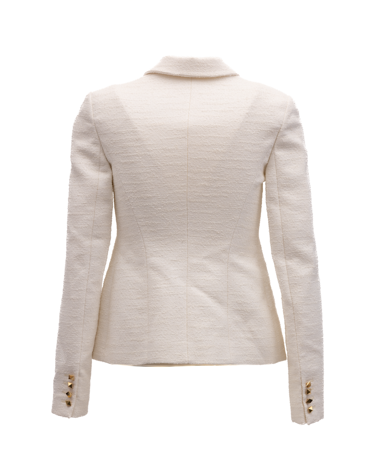 Valentino Garavani Off-White Tailored Blazer with Gold Stud Women's Buttons