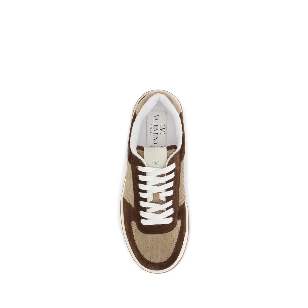Valentino Garavani Brown Napa Leather / Calf Bos Taurus Athletic Men's Sneakers