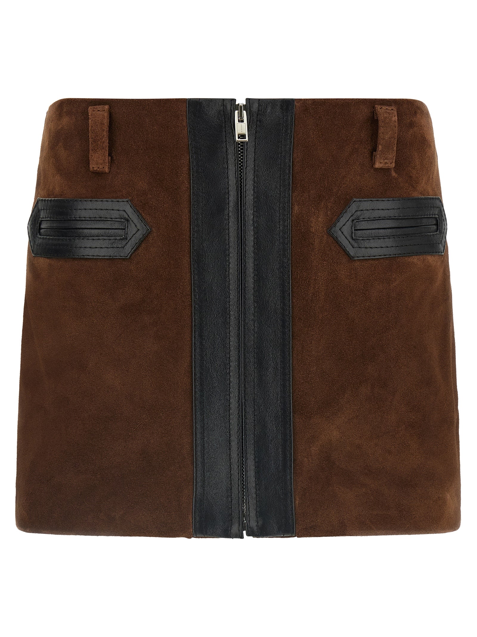 Marni Brown Calfskin Long Women's Skirt