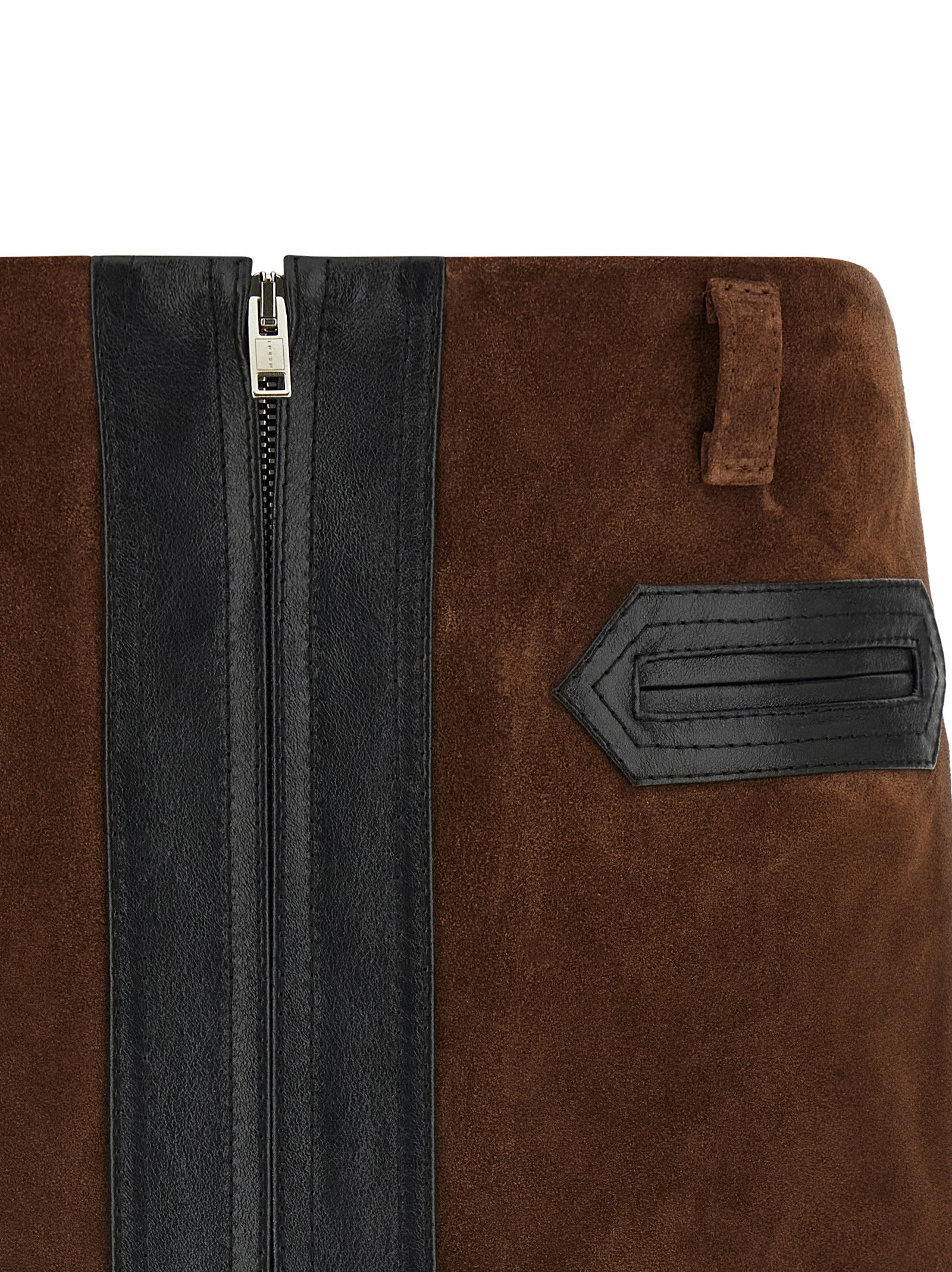 Marni Brown Calfskin Long Women's Skirt