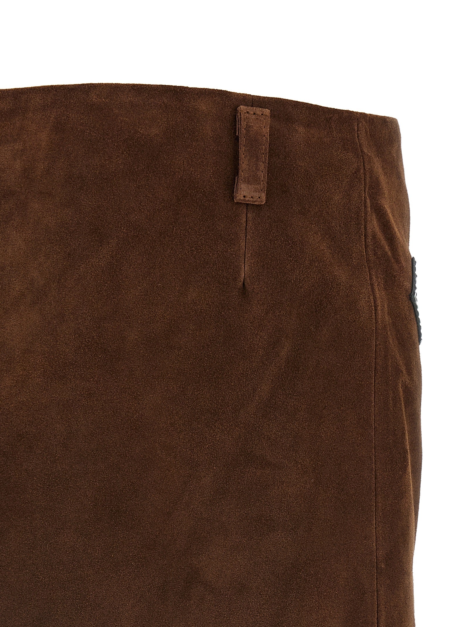 Marni Brown Calfskin Long Women's Skirt