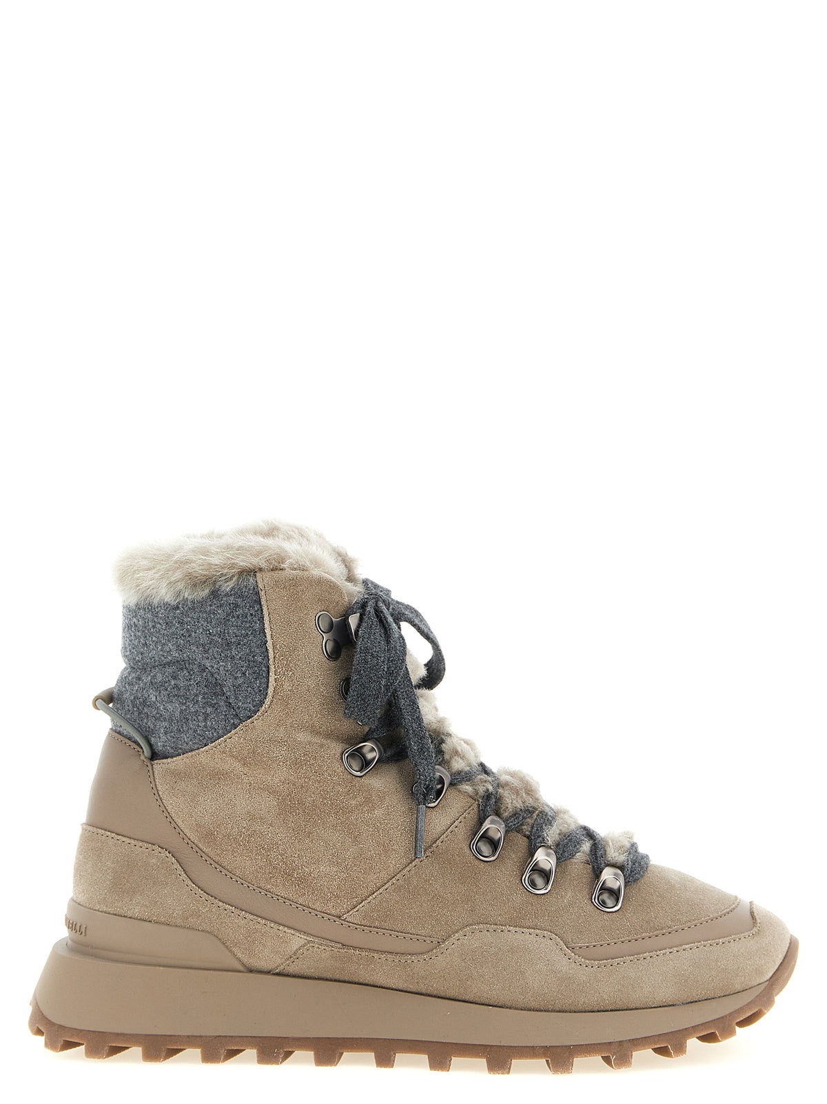 Brunello Cucinelli Beige Calfskin Ankle Women's Boots