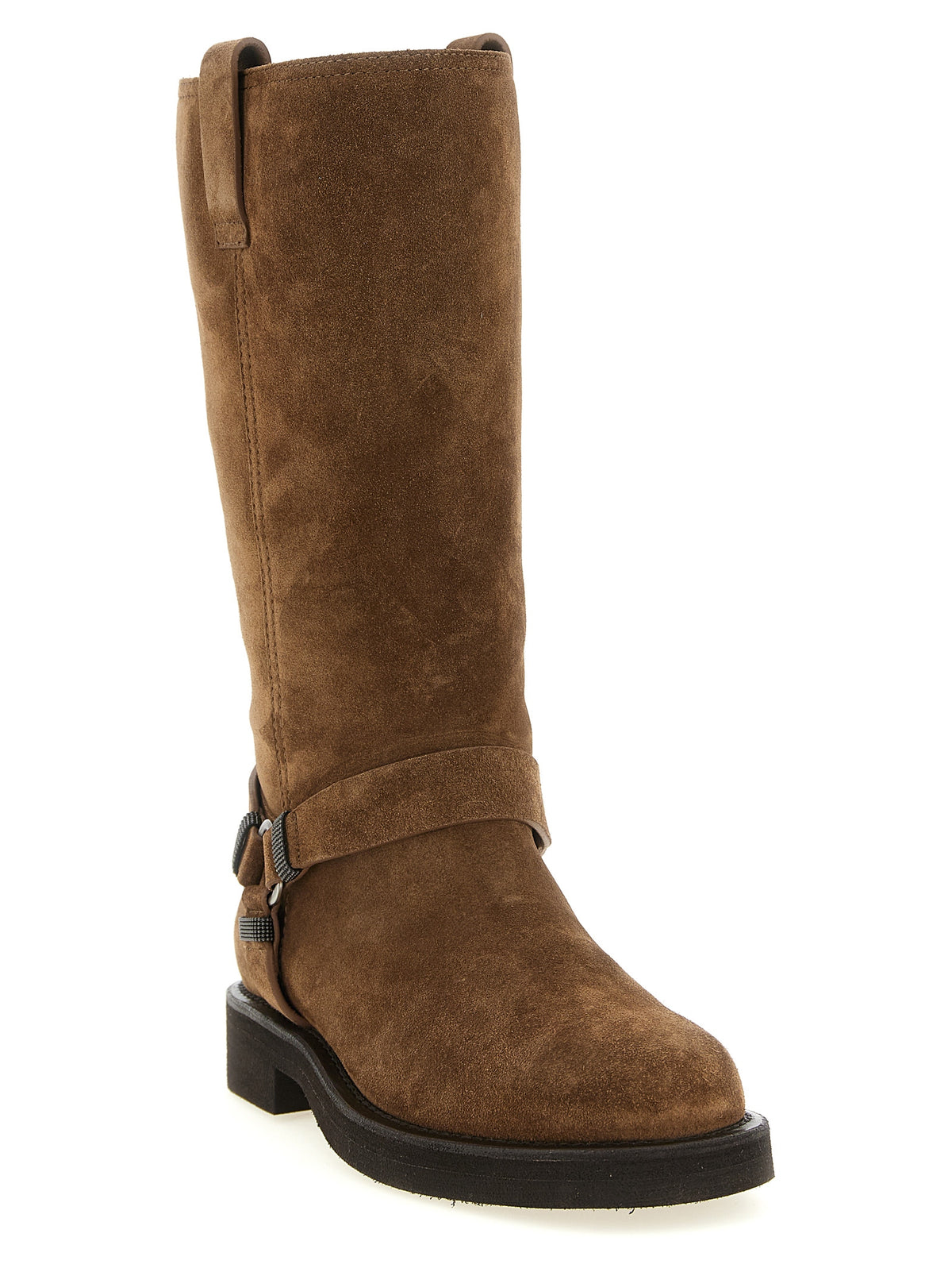 Brunello Cucinelli Brown Calfskin Over The Women's Knee
