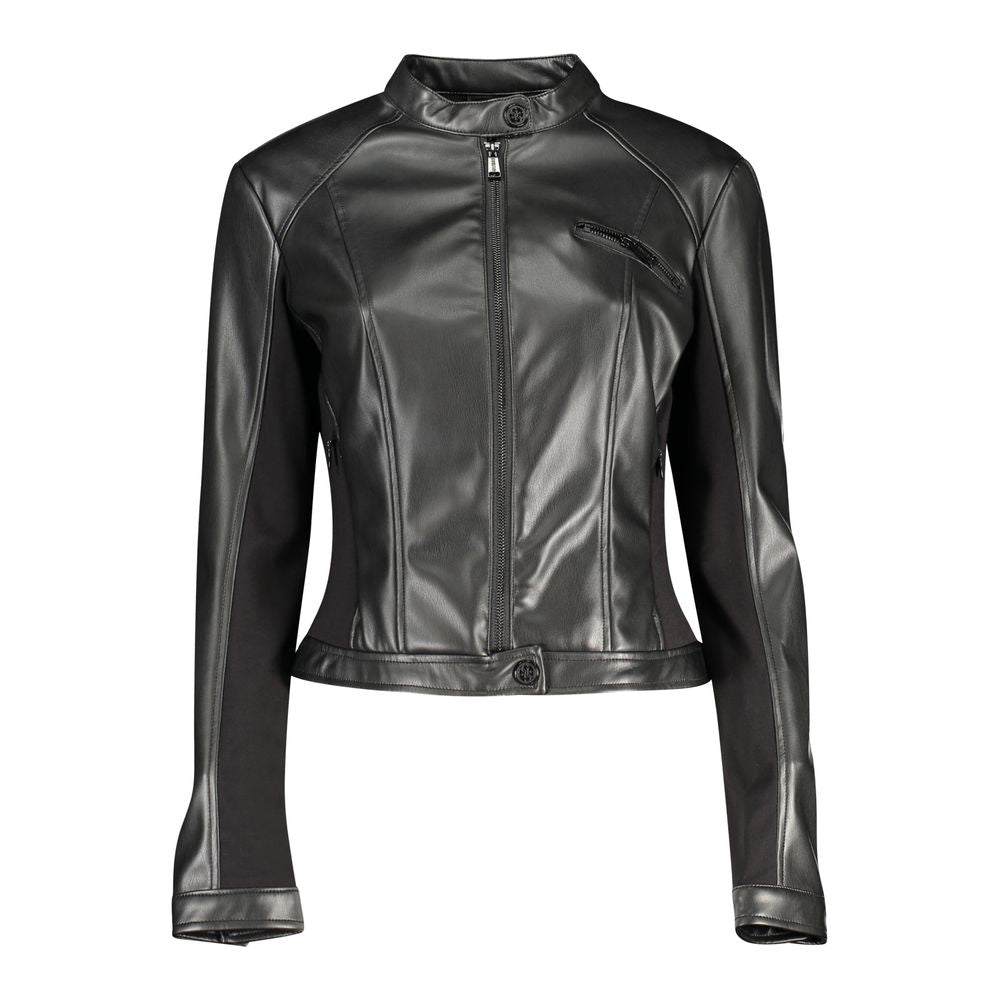 Guess Jeans Black Polyurethane Women's Women's Jacket