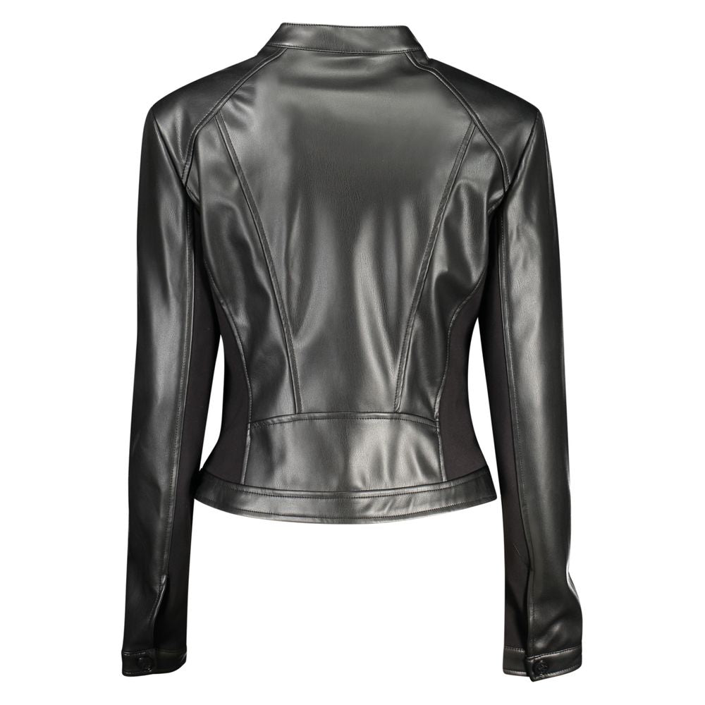 Guess Jeans Black Polyurethane Women's Women's Jacket