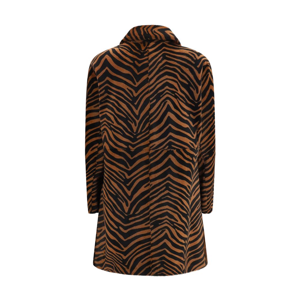 P.A.R.O.S.H. Multicolor Lamb Ovis Aries Women's Coat