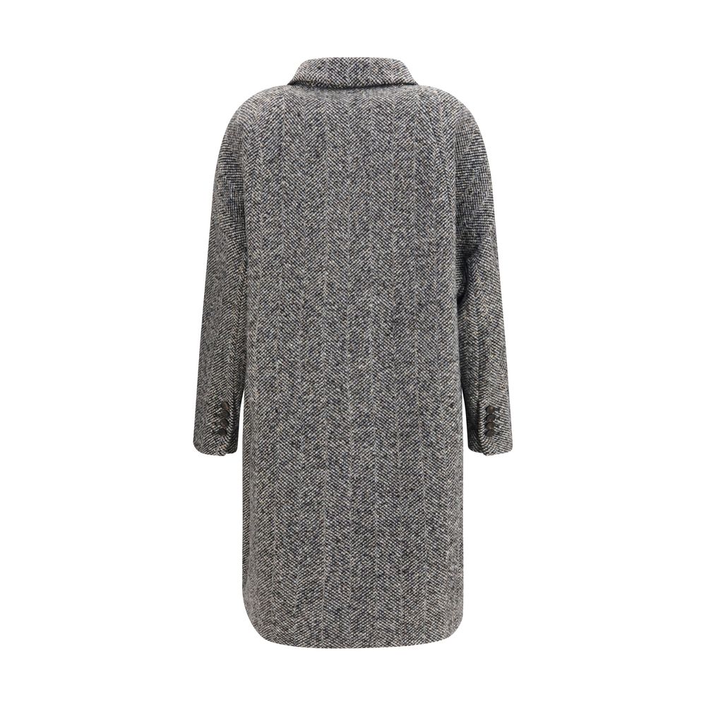 Brunello Cucinelli Gray Wool Oves Aries Women's Coat