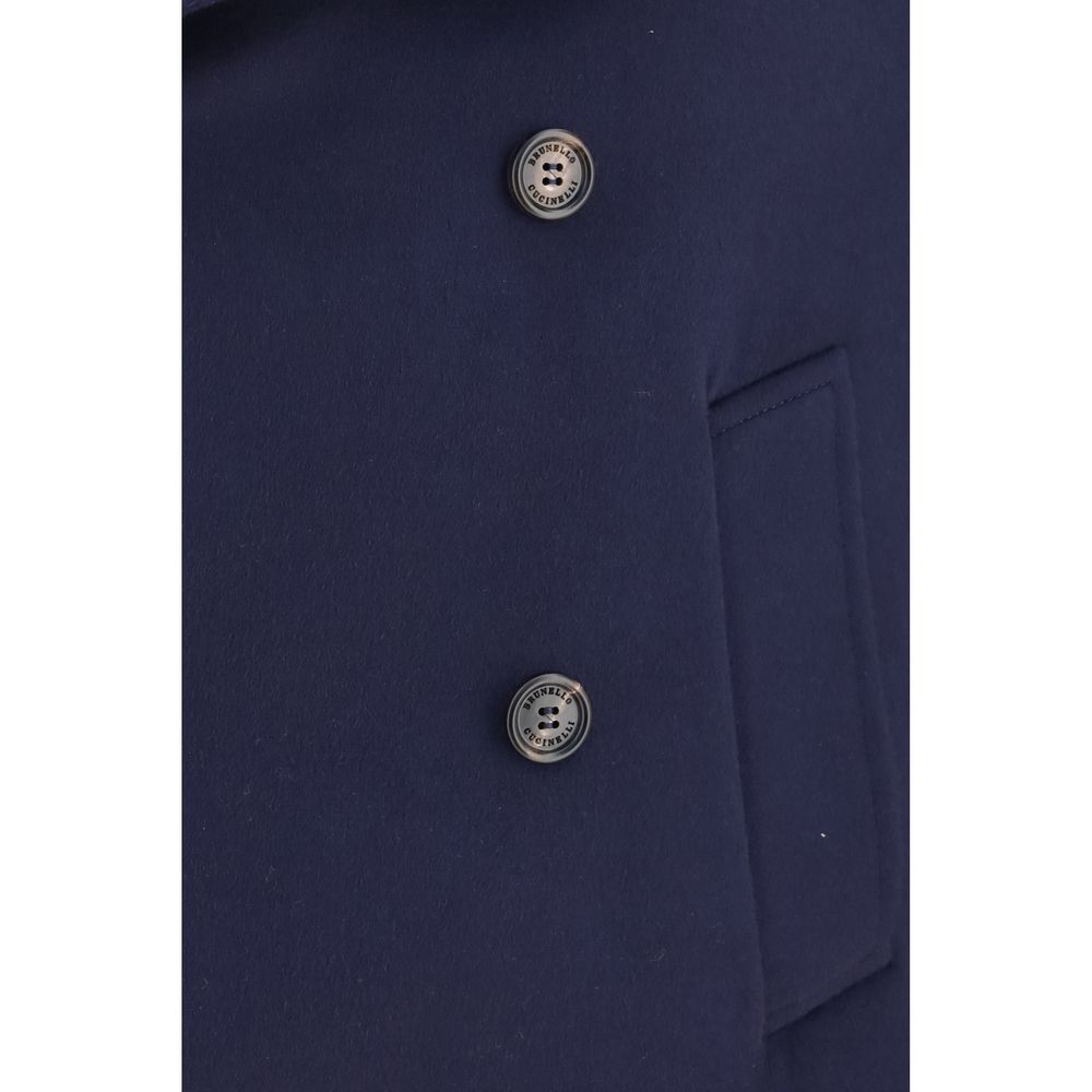 Brunello Cucinelli Blue Wool Oves Aries Men's Coat