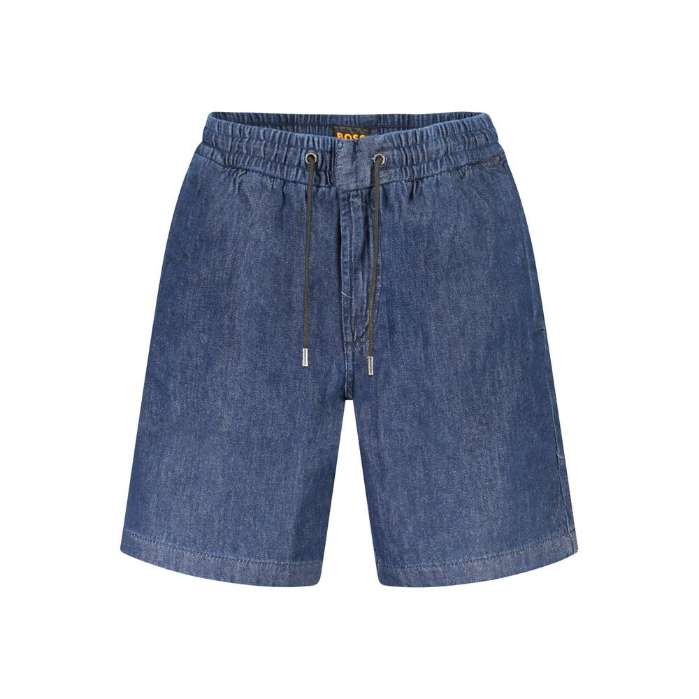 Hugo Boss Blue Cotton Bermuda Men's Shorts
