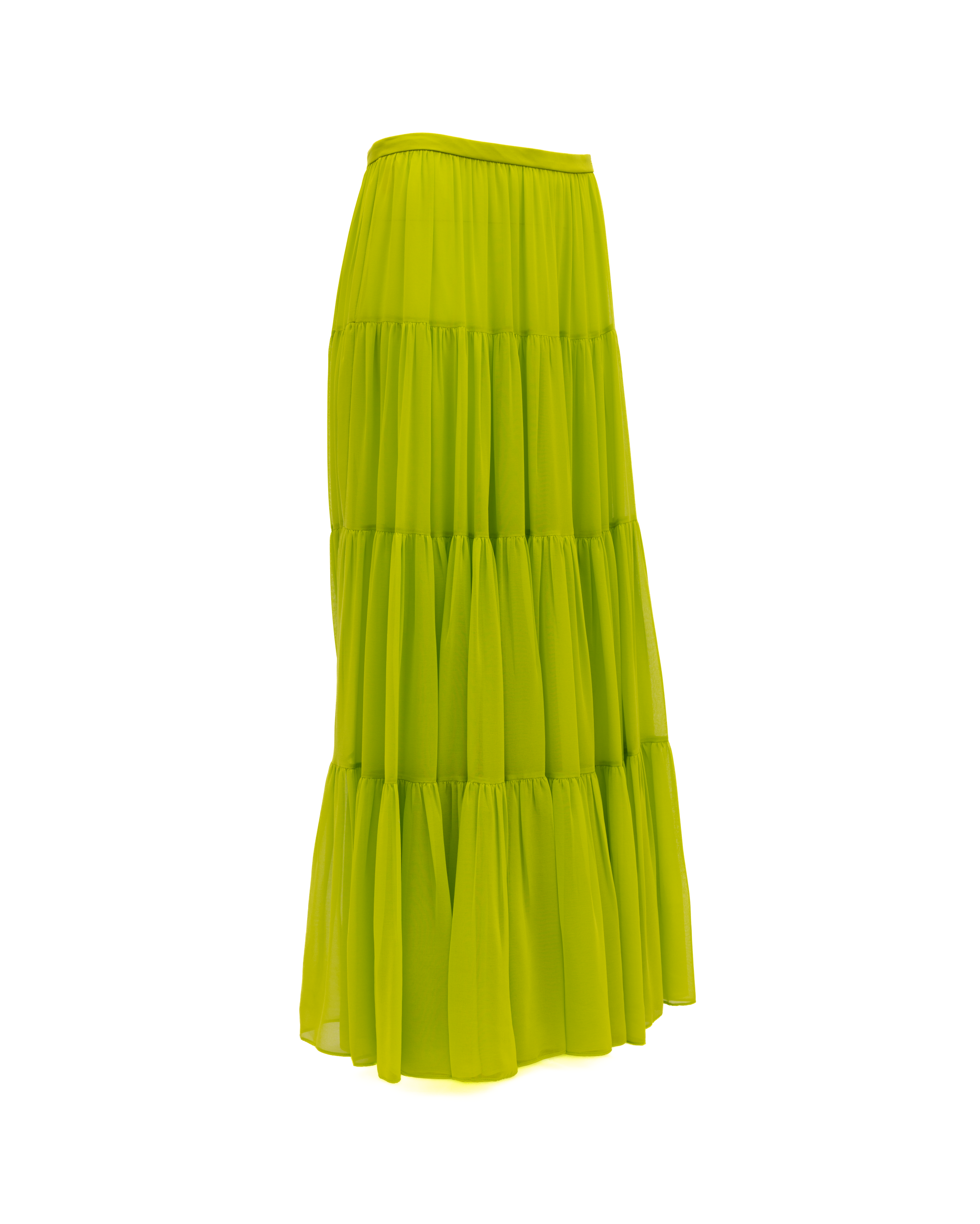 Valentino Garavani Lime Green Flowing Maxi Women's Skirt