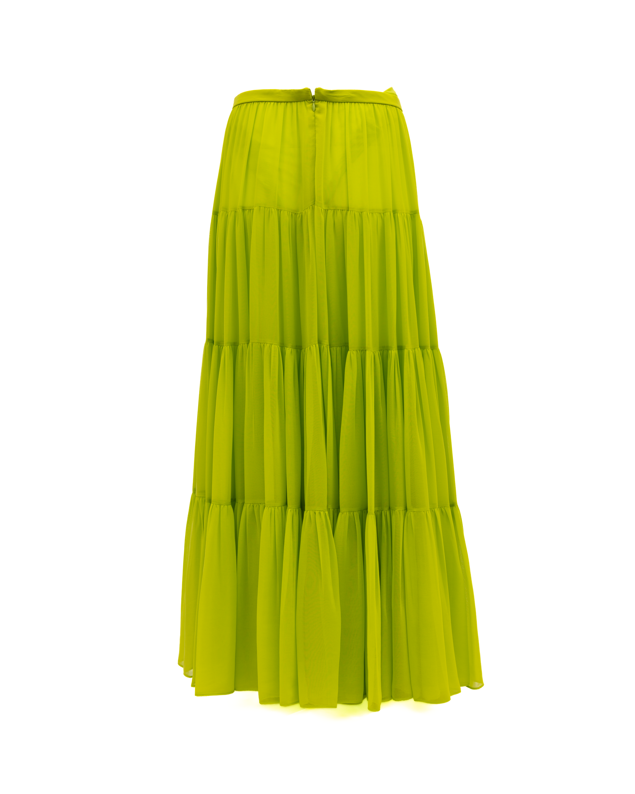 Valentino Garavani Lime Green Flowing Maxi Women's Skirt