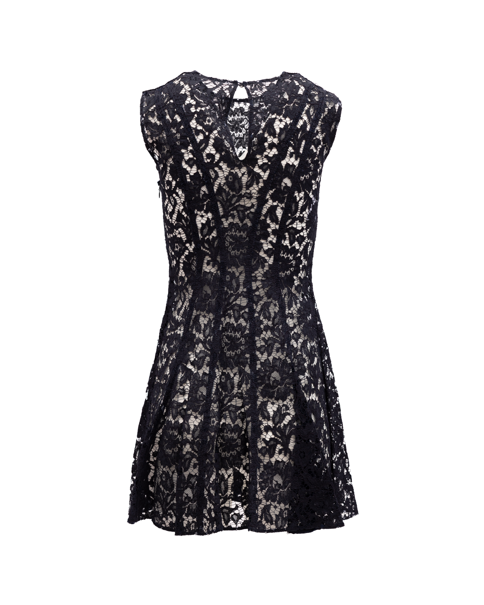 Valentino Garavani Floral Black Lace Mini Women's Dress